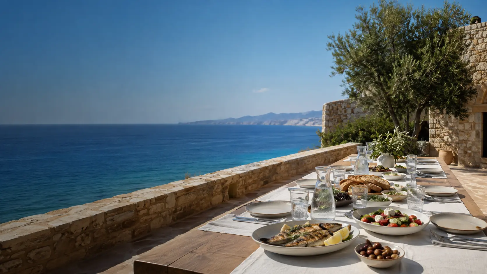 Private chef preparing a villa dining experience in Chania, Crete