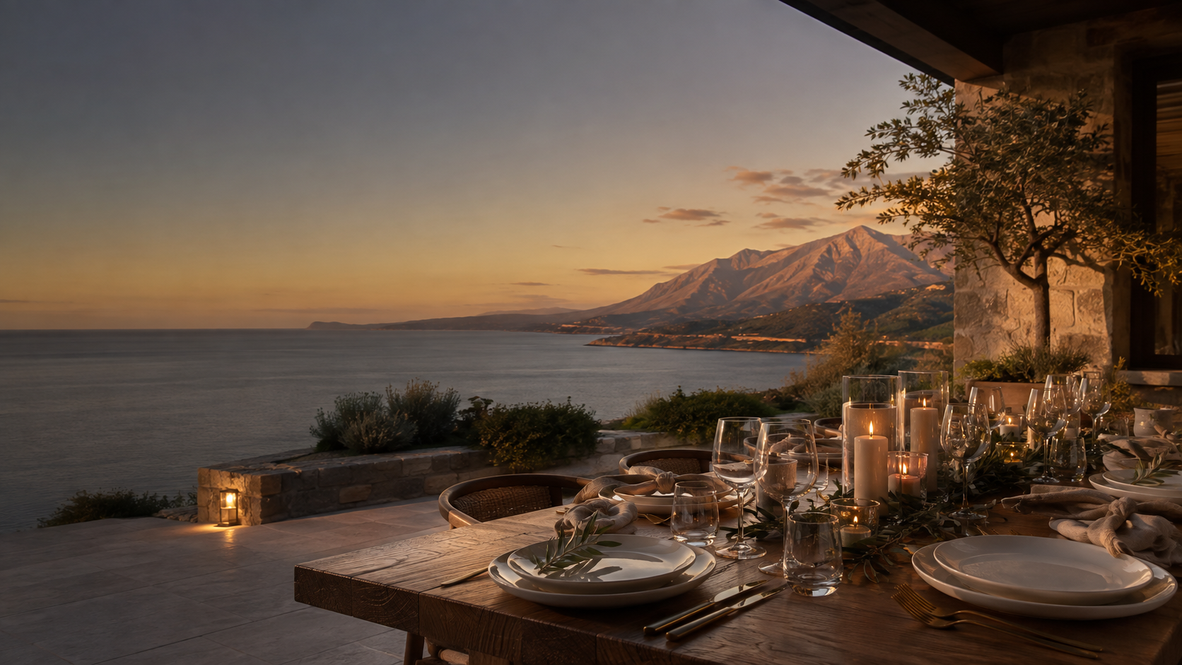 Private Villa Dining at a villa in Chania